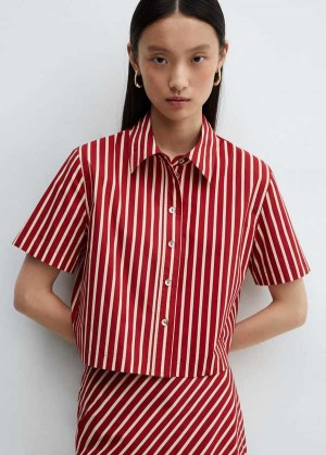 Mango 100% Bavlněné Crop Shirt | MNG-25395