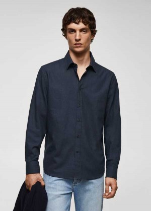 Mango 100% Bavlněné Fil-a-fil Shirt | MNG-22121