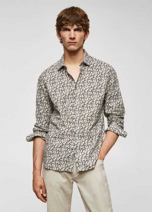 Mango 100% Bavlněné Floral-print Shirt | MNG-22092