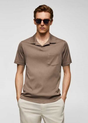 Mango 100% Bavlněné Polo Shirt With Pocket | MNG-21492