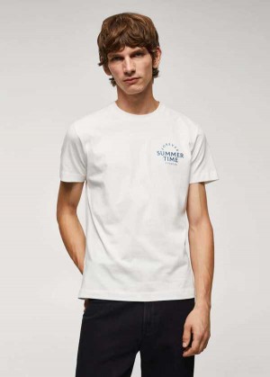 Mango 100% Bavlněné Printed T-shirt | MNG-21665