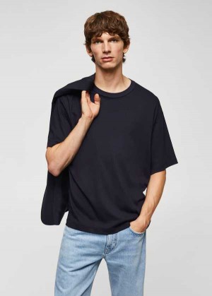 Mango 100% Bavlněné Relaxed-fit T-shirt | MNG-21588