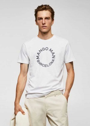 Mango 100% Bavlněné T-shirt With Logo | MNG-21566