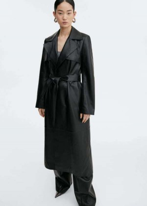 Mango 100% Læder Trench Coat | MNG-25182