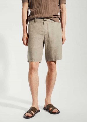 Mango 100% Linen Shorts | MNG-22436