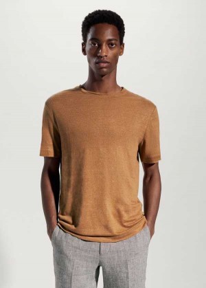 Mango 100% Linen Slim-fit T-shirt | MNG-21678