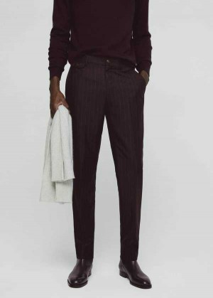 Mango 100% Virgin Vlna Pinstripe Pants | MNG-22387