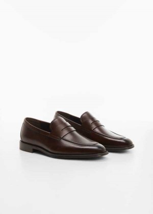 Mango Aged-leather Loafers | MNG-21337