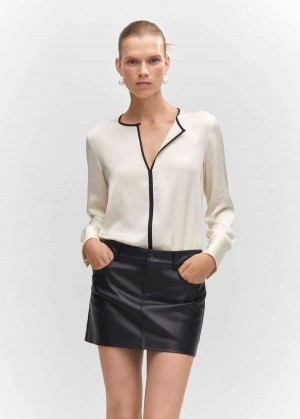 Mango Asymmetric Satin Blouse | MNG-25498