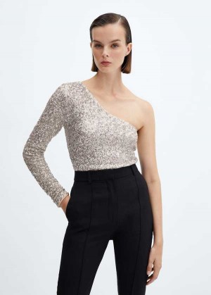 Mango Asymmetric Sequin Top | MNG-24892