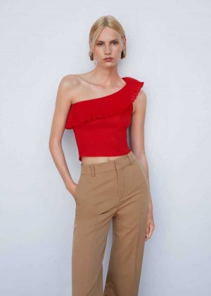 Mango Asymmetrical Ruffle Top | MNG-24791