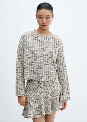 Mango Asymmetrical Tweed Skirt | MNG-24144