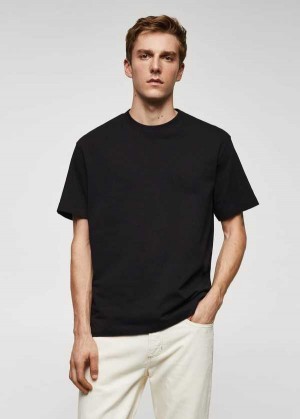 Mango Basic 100% Bavlněné Relaxed-fit T-shirt | MNG-21734