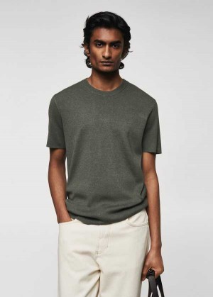 Mango Bavlněné Fine-knit T-shirt | MNG-21559