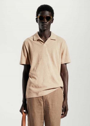 Mango Bavlněné Linen Slim-fit Polo Shirt | MNG-21525