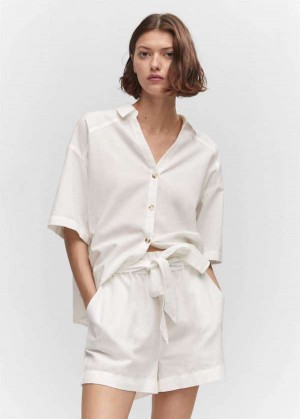 Mango Bavlněné Linen-blend Shirt | MNG-25270