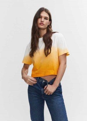 Mango Bavlněné Ombré T-shirt | MNG-25060