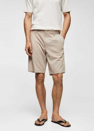 Mango Bavlněné Plisovaný Bermuda Shorts | MNG-22460