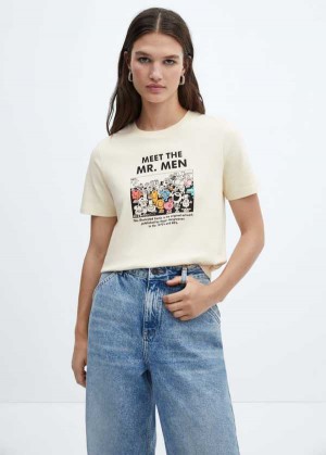 Mango Bavlněné Printed T-shirt | MNG-25016