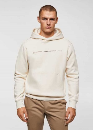 Mango Bavlněné S Kapucí Sweatshirt Text | MNG-21810