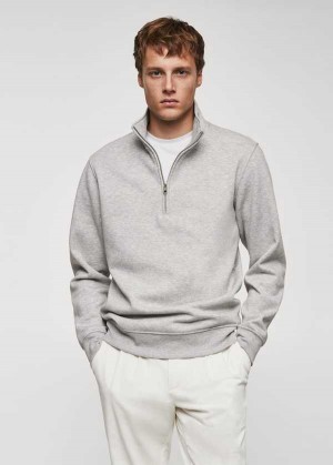 Mango Bavlněné Sweatshirt With Na Zip Neck | MNG-21854