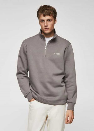 Mango Bavlněné Sweatshirt With Na Zip Neck | MNG-21843