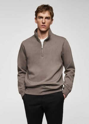 Mango Bavlněné Sweatshirt With Na Zip Neck | MNG-21839