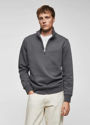 Mango Bavlněné Sweatshirt With Na Zip Neck | MNG-21827