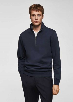 Mango Bavlněné Sweatshirt With Na Zip Neck | MNG-21825