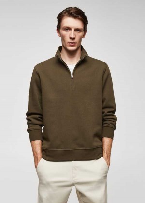 Mango Bavlněné Sweatshirt With Na Zip Neck | MNG-21809