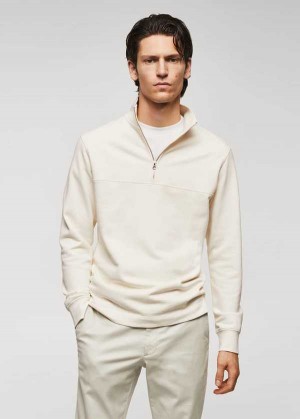 Mango Bavlněné Sweatshirt With Na Zip Neck | MNG-21796