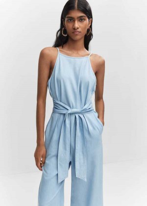 Mango Belt Linen Jumpsuit | MNG-25732