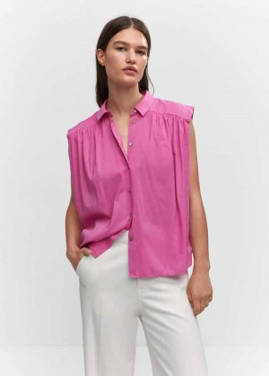 Mango Bez Rukávů Button-down Shirt | MNG-25332