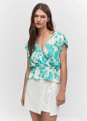 Mango Bez Rukávů Wrap Blouse | MNG-25473