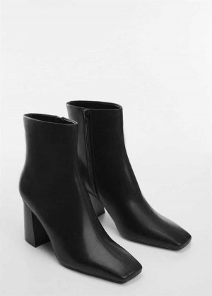 Mango Block Ankle Boots With Square Špicí | MNG-23434