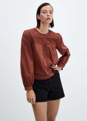 Mango Blouse With Puffed Sleeves And Bow | MNG-25480