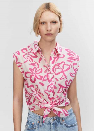 Mango Bow Printed Shirt | MNG-25307