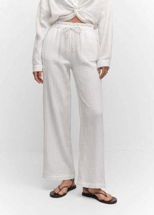 Mango Bow Textured Pants | MNG-24439