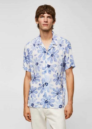 Mango Bowling-collar Floral-print Shirt | MNG-21994