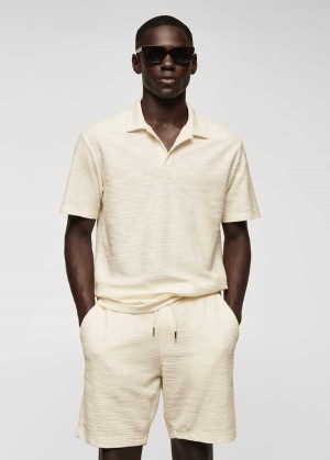 Mango Bowling-collar Structured Polo Shirt | MNG-21489