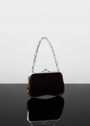 Mango Chain Velvet Bag | MNG-23321