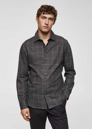 Mango Check Flannel Bavlněné Shirt | MNG-22221