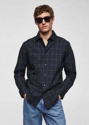 Mango Check Flannel Bavlněné Shirt | MNG-22220