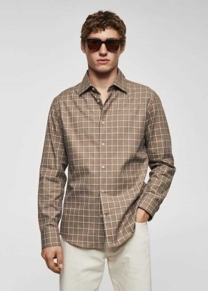 Mango Check Flannel Bavlněné Shirt | MNG-22219