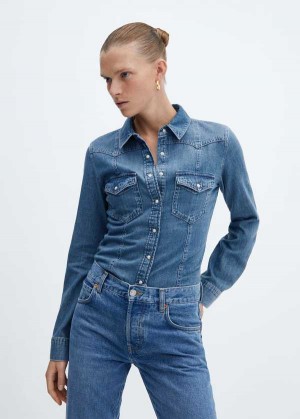 Mango Chest-pocket Denim Shirt | MNG-25259