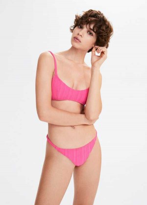 Mango Classic Bikiny Bottoms With Pruhovaný Texture | MNG-23763