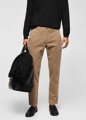 Mango Corduroy Slim-fit Pants With Drawstring | MNG-22508