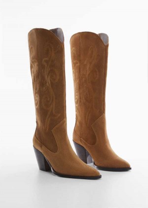 Mango Cowboy Læder Boots | MNG-23531