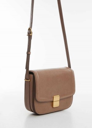 Mango Croc-effect Flap Bag | MNG-23337