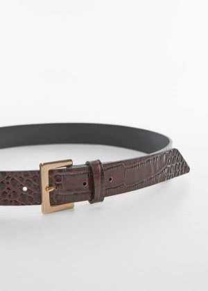 Mango Croc-effect Læder Belt | MNG-22950